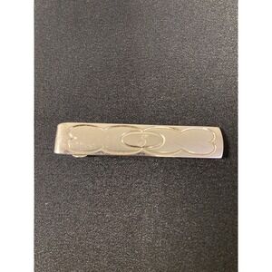 Vintage Men's Silver Tone Tie Bar Tie Clip Monogram Engraved "S"